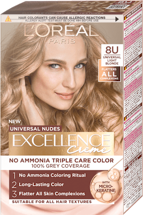 Боя за коса без амоняк Nudes, Nr.8U Universal Light Blonde L'ORÉAL PARiS EXCELLENCE Creme