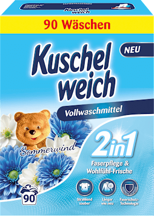 Kuschelweich Vollwaschmittel Pulver Sommerwind, 90 Wl dauerhaft günstig online kaufen