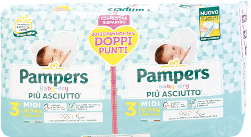 Pannolini Baby-dry taglia 3 midi Bipacco (4-9 kg) Pampers