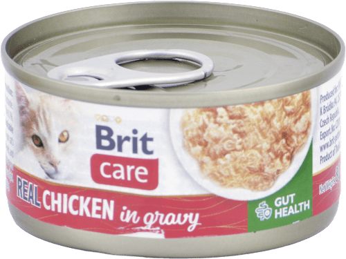 Krmivo pre mačky care Real kura v šťave Brit