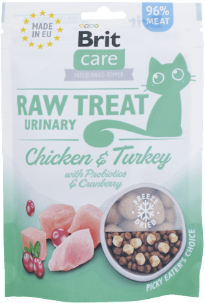 Pochúťka pre mačky care Raw Treat Urinary Brit