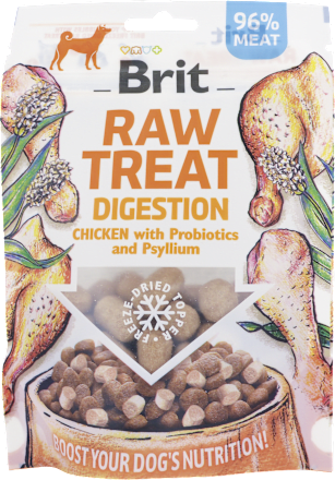 Pochúťka pre psy RAW TREAT Digestion kura Brit