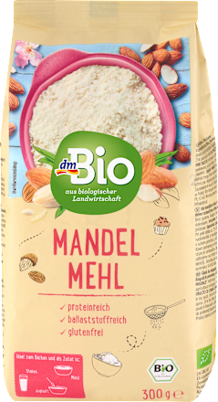 Bio mandljeva moka iz olupljenih mandljev, fino mleta dmBio