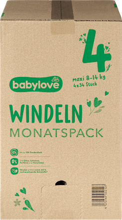 Öko pelenka, 4-es méret, 8-14 kg, havi csomag babylove