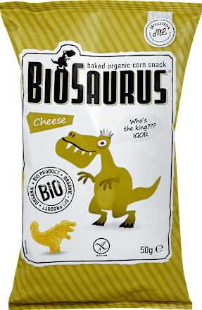 Kindersnack gebackener Bio-Mais Cheese BioSaurus