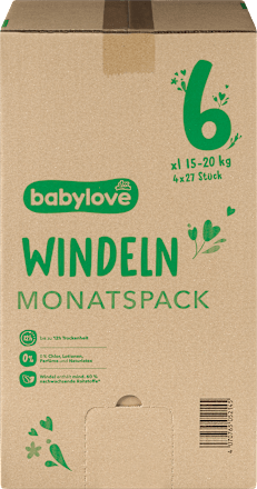 Öko pelenka 6-os méret, 15-20 kg, havi csomag babylove