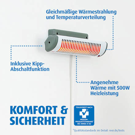 Wickeltisch-Heizstrahler EasyHeat Flex 500 Watt Reer