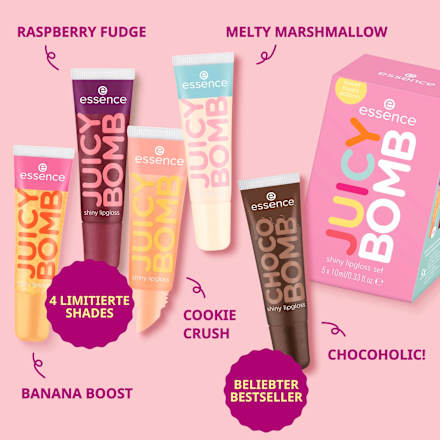 Lipgloss Juicy Bomb Set Sweet Treats Edition 5tlg 04 Sugar Coated essence