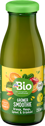 Smoothie, Grün mit Orange, Mango, Spinat & Grünkohl dmBio