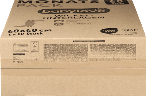 Wickelunterlage 60x 60 cm Monats Pack babylove