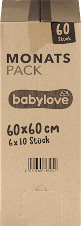 Wickelunterlage 60x 60 cm Monats Pack babylove