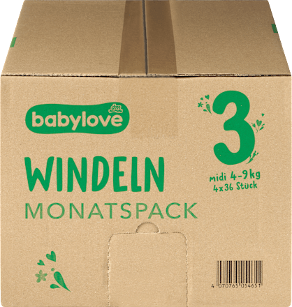 Windeln Gr. 3 midi (4-9 kg) Monatspack babylove
