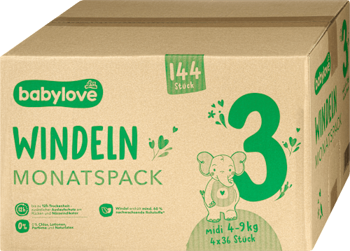 Windeln Gr. 3 midi (4-9 kg) Monatspack babylove