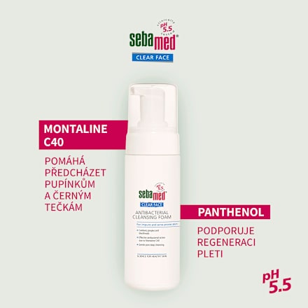 Clearface antibakteriální čisticí pěna sebamed