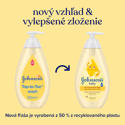 Detský umývací gél na telo a vlasy Top-to-Toe Johnson's baby