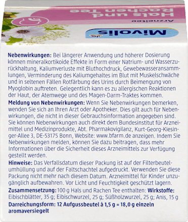 Arzneitee, Hals & Rachen Tee (12 Beutel) Mivolis