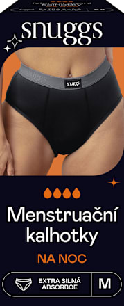 Menštruačné nohavičky na noc, čierne, veľ. M snuggs