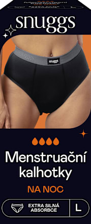Menštruačné nohavičky na noc, čierne, veľ. L snuggs