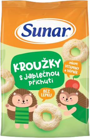 křupky Prstýnky s příchutí jablko Sunar