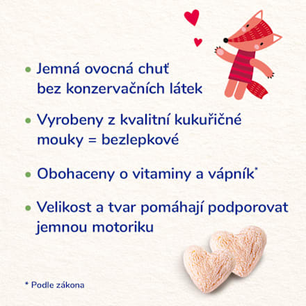 křupky Srdíčka s příchutí jahoda Sunar