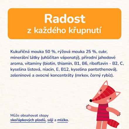 křupky Srdíčka s příchutí jahoda Sunar