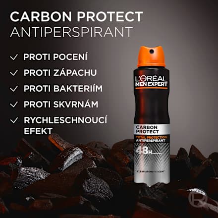antiperspirant sprej Carbon Protect L'ORÉAL PARiS MEN EXPERT