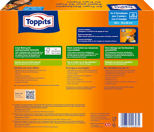 Backpapier Air Fryer eckig Toppits