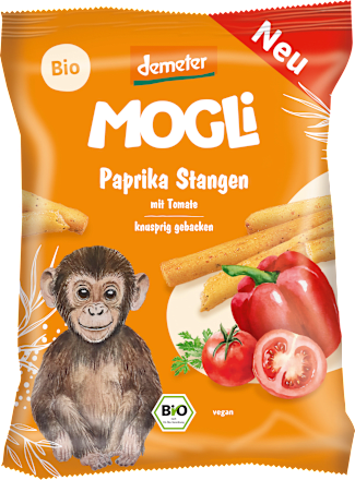 bio křupavé tyčinky s paprikou a rajčaty MOGLi