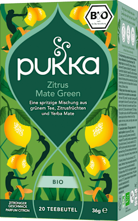 Kräutertee, Zitrus Mate Green (20 Beutel) pukka