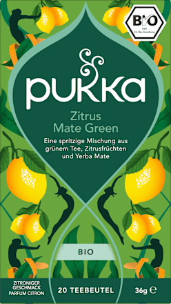 Kräutertee, Zitrus Mate Green (20 Beutel) pukka