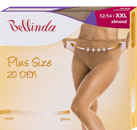 punčochové kalhoty Plus Size, 52/54, almond Bellinda