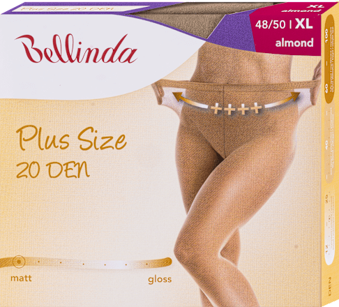 punčochové kalhoty Plus Size, 48/50, almond Bellinda