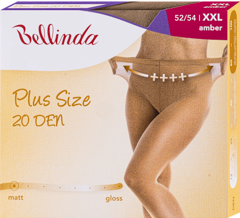 punčochové kalhoty Plus Size, 52/54, amber Bellinda