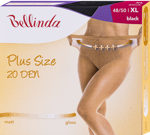 punčochové kalhoty Plus Size, 48/50, černé Bellinda