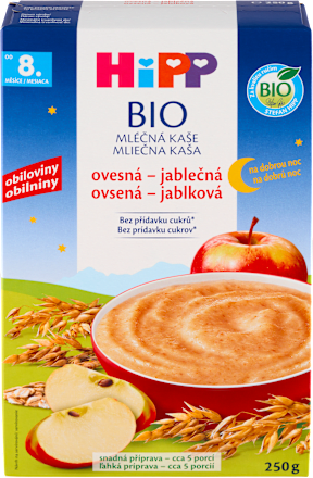 BIO mléčná kaše ovesná - jablečná HiPP
