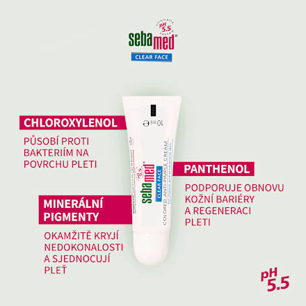 Clearface tónovací krém proti akné sebamed