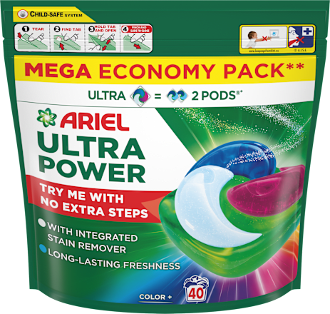 prací kapsle Ultra Power Color+ Ariel
