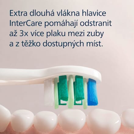 Náhradné hlavice InterCare, Medium Soft, biela, 2+1 GRATIS Philips Sonicare