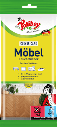 Feuchte Reinigungstücher Möbel Clever Care Poliboy