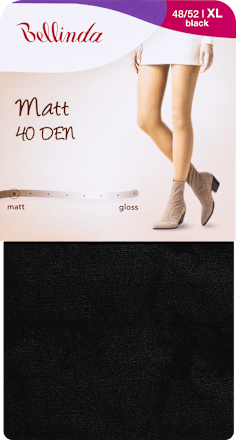 punčochové kalhoty MATT, velikost 48/52, černé Bellinda