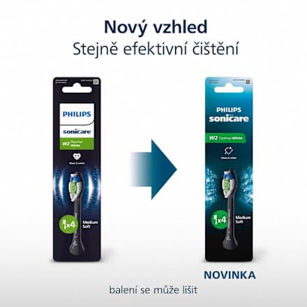 náhradní hlavice Optimal White, Medium Soft černé Philips Sonicare