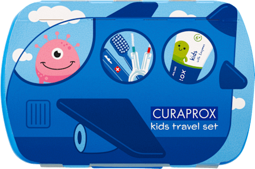 Детски комплект за устна хигиена 6-12 г., син цвят CURAPROX