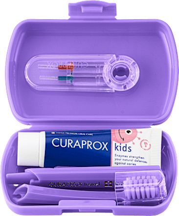 Детски комплект за устна хигиена 6-12 г., лилав цвят CURAPROX
