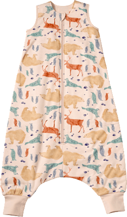 Schlafsack mit Beinen 3 TOG mit Tier-Muster, beige, 100 cm ALANA