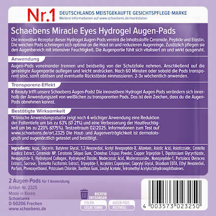 Augenpads Hydrogel Miracle Eyes (1 Paar) Schaebens