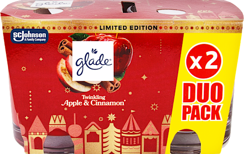 svíčka Twinging Apple & Cinnamon DUO glade