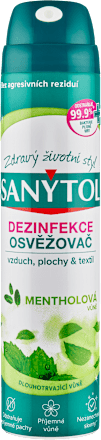 dezinfekční osvěžovač vzduchu, ploch a textilií Mentolová vůně SANYTOL