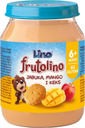 Frutolino kašica jabuka, mango i keks, 6+ mj. Lino
