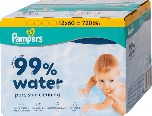 pure skin cleaning 99% voda vlažne maramice za bebe Pampers