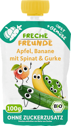 Quetschie Apfel, Banane mit Spinat & Gurke ab dem 6. Monat Freche Freunde